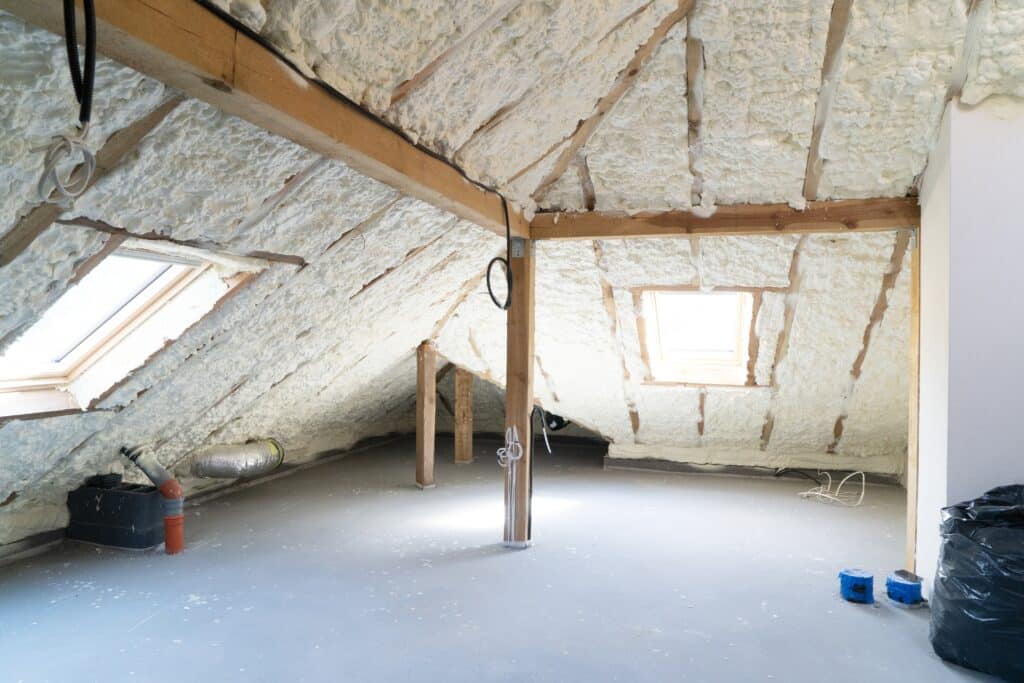 Roof,Insulation,In,Attic,With,Modern,Foam